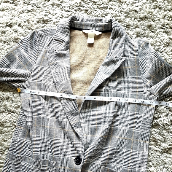 H&M | Black / white appers grey check striped women's blazer - Picture 8 of 10